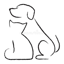 Dog Cat Stock Illustration Cat And Dog Drawing Dog Drawing Easy Drawings