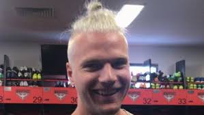 Jake Stringer haircut, tattoo, AFL pre-season 2018, Essendon v Richmond