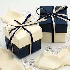 Navy Blue And Ivory Silk Square Boxes Lids Wedding Favour Boxes Caixas De Presente De Casamento Caixas De Lembrancas Do Casamento Aderecos Para Festa