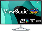 VX3276-2K-MHD 32 Inch Frameless Widescreen IPS 1440p Monitor Viewsonic