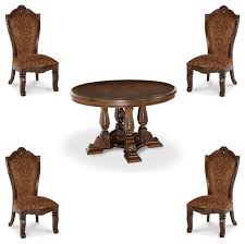 windsor court round dining table set, 5