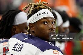 Bryce Perkins of Michigan Panthers warms up prior to a game against... News  Photo