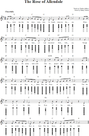 The Rose Of Allendale Sheet Music And Tab For Tin Whistle With Lyrics Tin Whistle Whistle Sheet Music