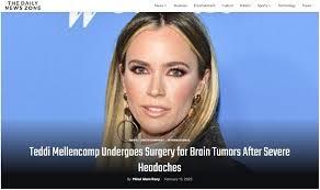 Teddi Mellencamp Hospitalized for Brain Tumors After Severe Headaches!  Reality star Teddi Mellencamp shares her emotional journey after doctors  discovered multiple brain tumors. After weeks of debilitating headaches,  she undergoes surgery to