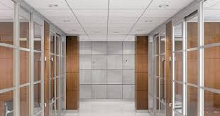 Movable Glass Walls With Drop Ceiling Looks Like You Could Open The Whole Room Up When Needed Office Partition Interior Spaces Office Setup