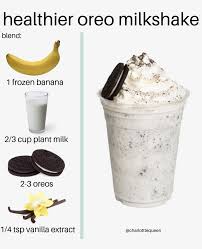 Healthier Oreo Milk Shake Mary Perte De Poids Recettes De Boissons Smoothie Recette Recettes De Smoothie Sains