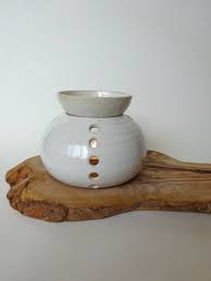 Handmade Ceramic Essential Oil Burner White Essential Oil Diffuser Aromatherapy Ceramic Oil Burner Handmade Ceramics Essential Oil Burner
