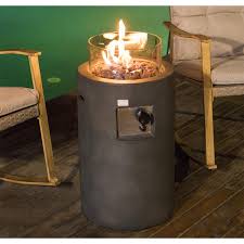 Round glass fire pit wind guard. Cosiest Outdoor Propane Fire Pit Table W Compact Ledgestone 17 Inch Round Graphite Base And Glass Wind Guard Raincover Free Lava Rocks Fits 20gal Tank Inside 40 000 Btu Fire Pits Outdoor Fireplaces