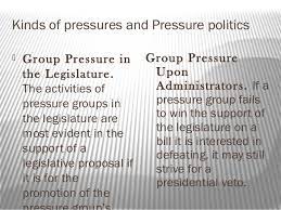 Johri, is conspicuous in a free and open society where the obligation of the government to consult the governed is recognised and institutionalised through guarantee of freedoms of speech, press and assembly along with the right of the people to petition the government for the redressal of their. Pressure Groups