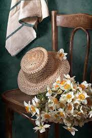 Straw Hat And Bouquet Of Narcissus Flowers Art Print By Nikolay Panov Narcissus Flower Floral Poster Flower Art