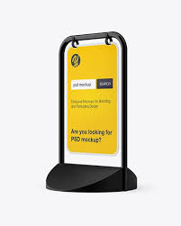 Pavement Sign Outdoor Advertising Half Side View In Outdoor Advertising Mockups On Yellow Images Object Mockups Mockup Free Psd Outdoor Advertising Free Mockup