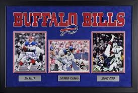 Jim Kelly, Andre Reed & Thurman Thomas Autographed Bills 8x10 Photos Framed