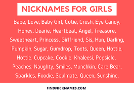 Cute names to call your girlfriend. 400 Fantastic Nicknames For Girls Crush Or Friend Find Nicknames