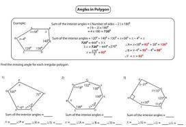 So, the sum of the interior angles of a nonagon is 1260 degrees. Gcse Angles In Polygons Worksheet Thekidsworksheet In 2021 Angles Worksheet Regular Polygon Angles