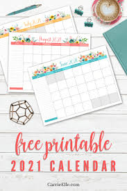 Read more to learn how to get your free download. Free Printable 2021 Floral Calendar Carrie Elle