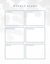 free and customizable weekly planner templates canva