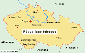 La tchéquie ou république tchèque (jusqu'en 2017) est un état du centre de l'europe faisant partie de l'union européenne. Republique Tcheque Carte