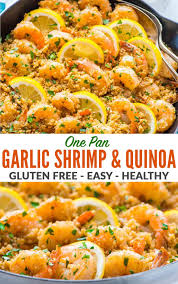 Garlic Shrimp With Quinoa Easy Quick And Delicious Healthy Recipe With Fresh Lemon And Garlic Shrimp Recipes Healthy Quinoa Recipes Easy Shrimp And Quinoa