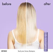 If you're looking for icy blonde khaleesi vibes or rich brunette tones sans brass and orange the no orange blue shampoo is what you need. Bust Your Brass Blonde Purple Shampoo Amika Sephora
