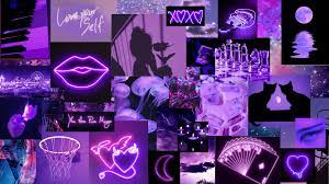 Some quirky purple wallpaper (majority are eyes). Neon Purple Aesthetic Wallpaper Cute Desktop Wallpaper Purple Wallpaper Iphone Purple Wallpaper