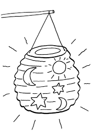 Imagen de dibujos animados de vector. Linterna De Estrellas Sol Y Luna Dibujo Para Colorear E Imprimir
