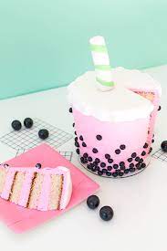 Giant Bubble Tea Boba Cake Follow Flirtyfull For More Daily Inspo Flirtyfull Bubble Tea Bubble Tea Boba Pretty Birthday Cakes