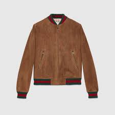 Gucci Suede Jacket With Web Jackets Overcoat Jacket Suede Jacket
