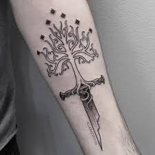 It has several derivatives including quenya and sindarin, which are the most advanced and popular. Geeky Nerdy And Dorky On Instagram Such A Incredible Lord Of The Rings Design By Alliebeetattoo Plus The Shading I Neck Tattoo Lotr Tattoo Nerdy Tattoos