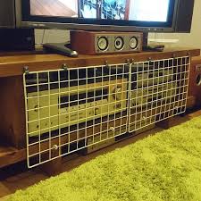 リビング オーディオ diy 赤ちゃん対策 100均 などのインテリア実例 2015 10 24 23 22 14 roomclip ルームクリップ ベビーゲート 手作り 赤ちゃん テレビ ワイヤーネット