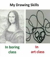 My Drawing Skills In Boring Class In Art Class Meme On Me Me Drawing Skills Art Class My Drawings
