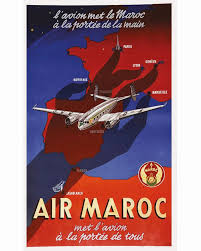 Moz Air Maroc Met L Avion A La Portee De Tous Vers 1950 Vintage Travel Posters Travel Posters Vintage Airline Posters
