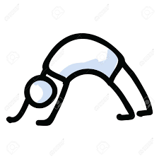 Hand Drawn Stick Figure Downward Dog Yoga Pose Concept Of Stretching Royalty Free Cliparts Vectors And Stock Illustration Image 137753974