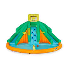 Commercial backyard inflatable water slides are ideal for people who want to set up their kids' game business at places where there are no playgrounds since they deliver a realistic playground feeling. Kahuna 90475 Twin Peaks Kids Inflatable Splash Pool Backyard Water Slide Park Target