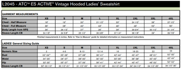 Atc Esactive Vintage Pullover Ladies Hooded Sweatshirt