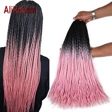 Black to pink ombre hair mermaid colorful indian remy clip in hair extensions tc1044. Alirobam Crochet Braids Hair Extensions Pure Or Black Pink Purple Grey Ombre Synthetic Box Braiding For African American Women Buy At The Price Of 4 98 In Aliexpress Com Imall Com