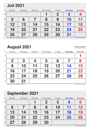 Kalender juni bis august 2021 zum ausdrucken. Kalender August 2021 Als Pdf Vorlagen