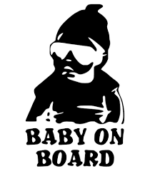 Baby On Board Sign Black And White Baby On Board Vinyl Decals Stickers Order Your Custom Vinyl Sticker At Boardman Printing Visit Us On F Car Stickers Funny Custom Vinyl Stickers Funny Decals