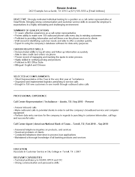 customer service call center resume
