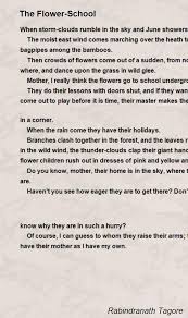 The Flower School Poem By Rabindranath Tagore