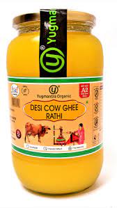 Yugmantra Organic Foods 100% Pure Natural Desi Rathi Cow Ghee - Glass  Bottle Prepared from Vedic A2 Milk Bilona Method-Immunity Superfood (1  liter) : Amazon.in: Grocery & Gourmet Foods