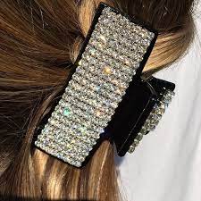 Crystal Hair Clip Diamante Hair Claw Clip 90 Degrees Hair Clip Claw Wedding Hair Clip Black Hair Grip Rhin Rhinestone Hair Clip Hair Clip Claw Chunky Hair Bows