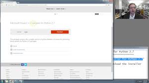 How To Install The Visual C Compiler For Python 2 7 On Windows Screencast Youtube