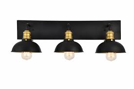 Andres 3 Light Dimmable Black Brass Vanity Light Reviews Allmodern