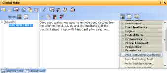 adding clinical notes using templates and prompts dental