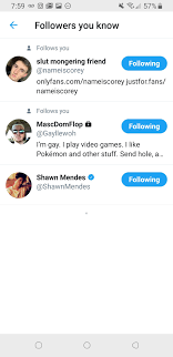 holy fuck shawn mendes is following gay porn account on twitter (i took  these screenshots lol, go check for yourself if you... – @louisandthedagger  on Tumblr