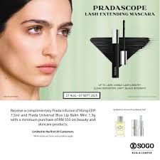 𝐋𝐢𝐦𝐢𝐭𝐥𝐞𝐬𝐬 𝐁𝐞𝐚𝐮𝐭𝐲, 𝐄𝐱𝐭𝐫𝐚 𝐒𝐡𝐢𝐧𝐞. Meet the Pradascope  Mascara by Prada — with its revolutionary brush and hyper-flexible formula  for lashes that defy limits. Then, turn up the glam with Valentino's Puffer  Gloss —