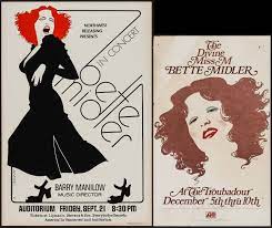 Born in 1945, she is one of the most popular adult pop singers in the us, having sold over 40million records and won 3 grammys. Bette Midler Divine Miss M Tour Northwest Releasing 1973 Lot 54027 Heritage Auctions