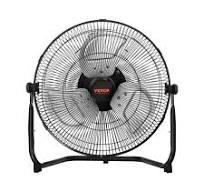 VEVOR Floor Fan, 3 Speeds High Velocity Heavy Duty 14 Inch Industrial Fan,  2560 CFM 360° Adjustable Tilt 19.69 ft/sec Airflow Large Metal Fan, for ...