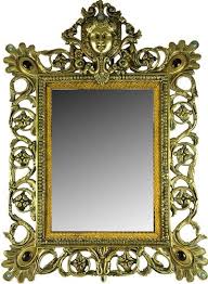 French Brass Mirror With Turquoise Garnets Louis Xiv Renaissance Revival Fashion 445 Brass Mirror Mirror French Antiques