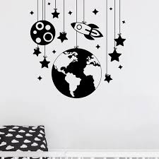 I love those vintage cars hanging on the wall! Planet Wall Stickers Rocket Decals Nursery Room Decor Space Ship Vinyl Wall Decal Kids Room Boys Bedroom Wall Art Decoration Wall Stickers Aliexpress